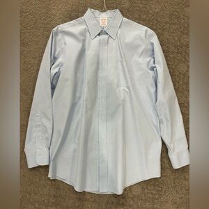 Men’s Brooks Brothers 16.5–35 Madison non-iron Suprema cotton dress shirt blue